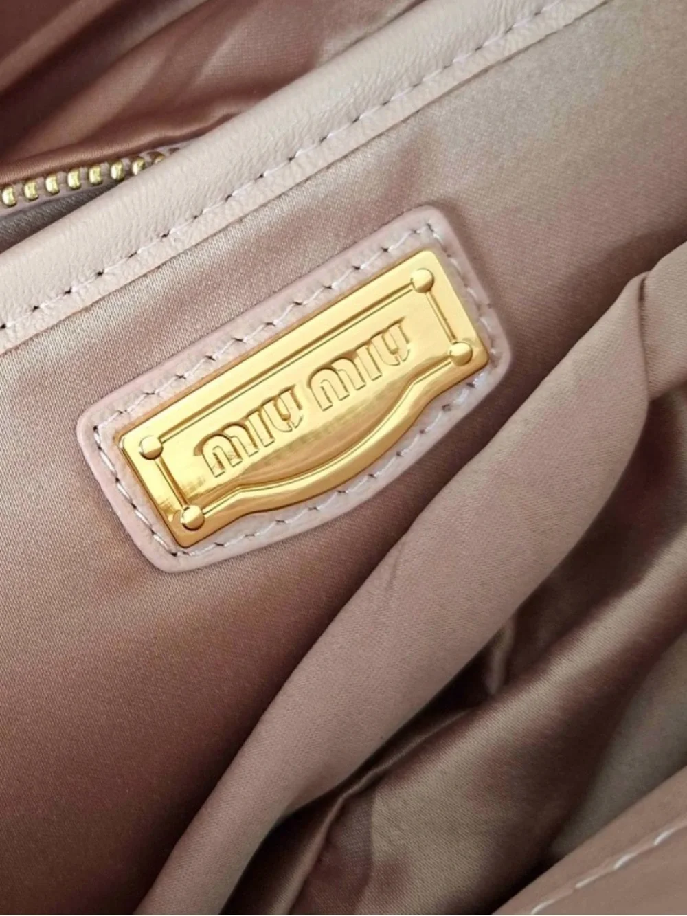 Miu Miu Matelassé Dusty Pink Nappa Leather Gold Hardware Satchel